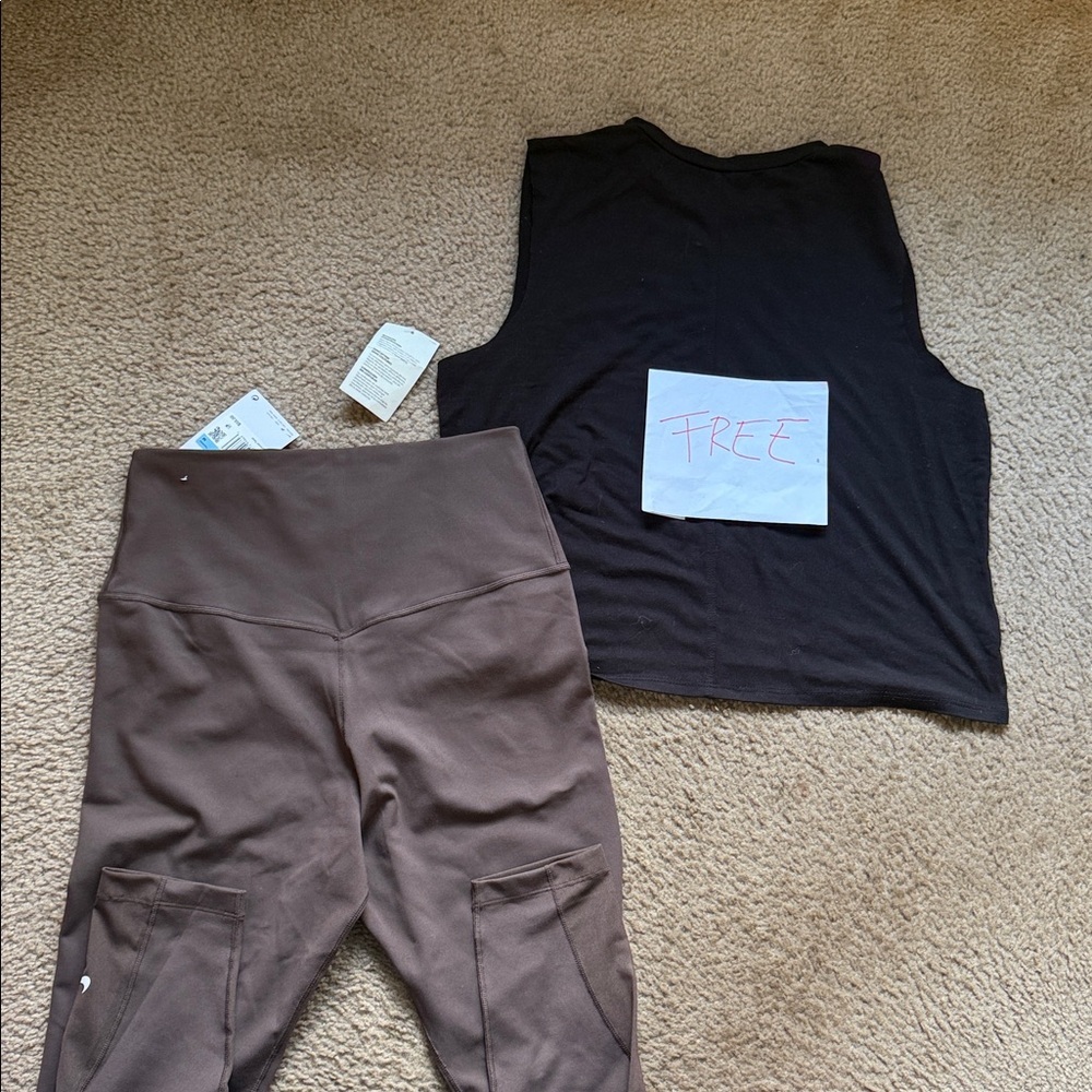 Nike ONE 🔥 Brown Dri-FIT Leggings High waisted w/ FREE Tank Top - Picture 9 of 12